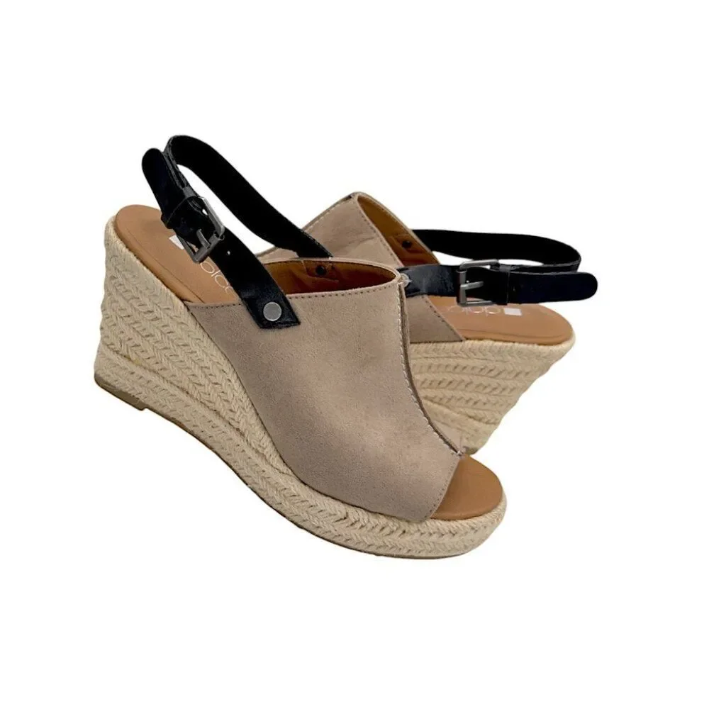 Dolcetta Selma Platform Espadrille Slingback Open-Toe Sandals | Beige 6